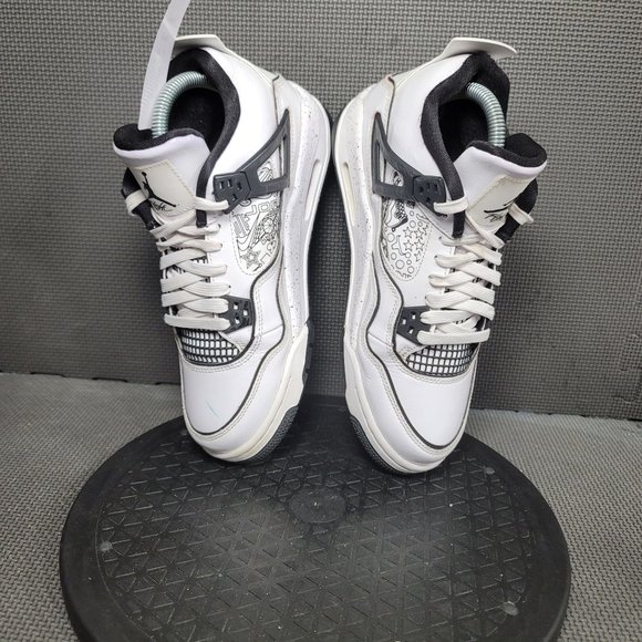 Jordan 4 Retro SE Shoes Womens Sz 7.5 White Black Sneakers - Picture 5 of 8